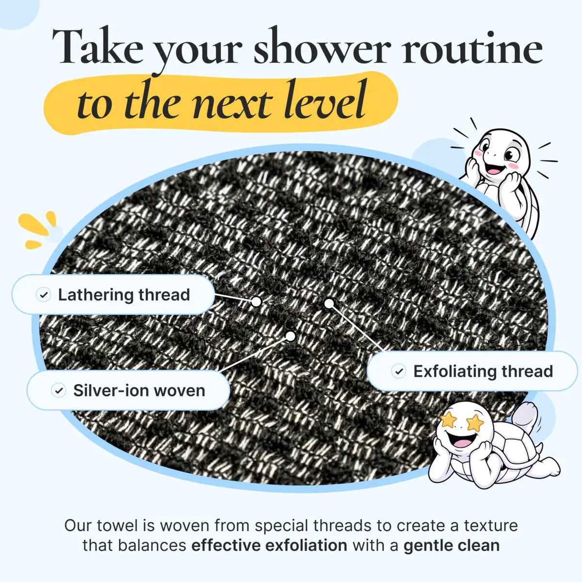 Exfoliating Antibacterial Shower Towel